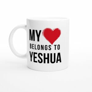 White 11oz Ceramic Mug My Heart Belongs to Yeshua