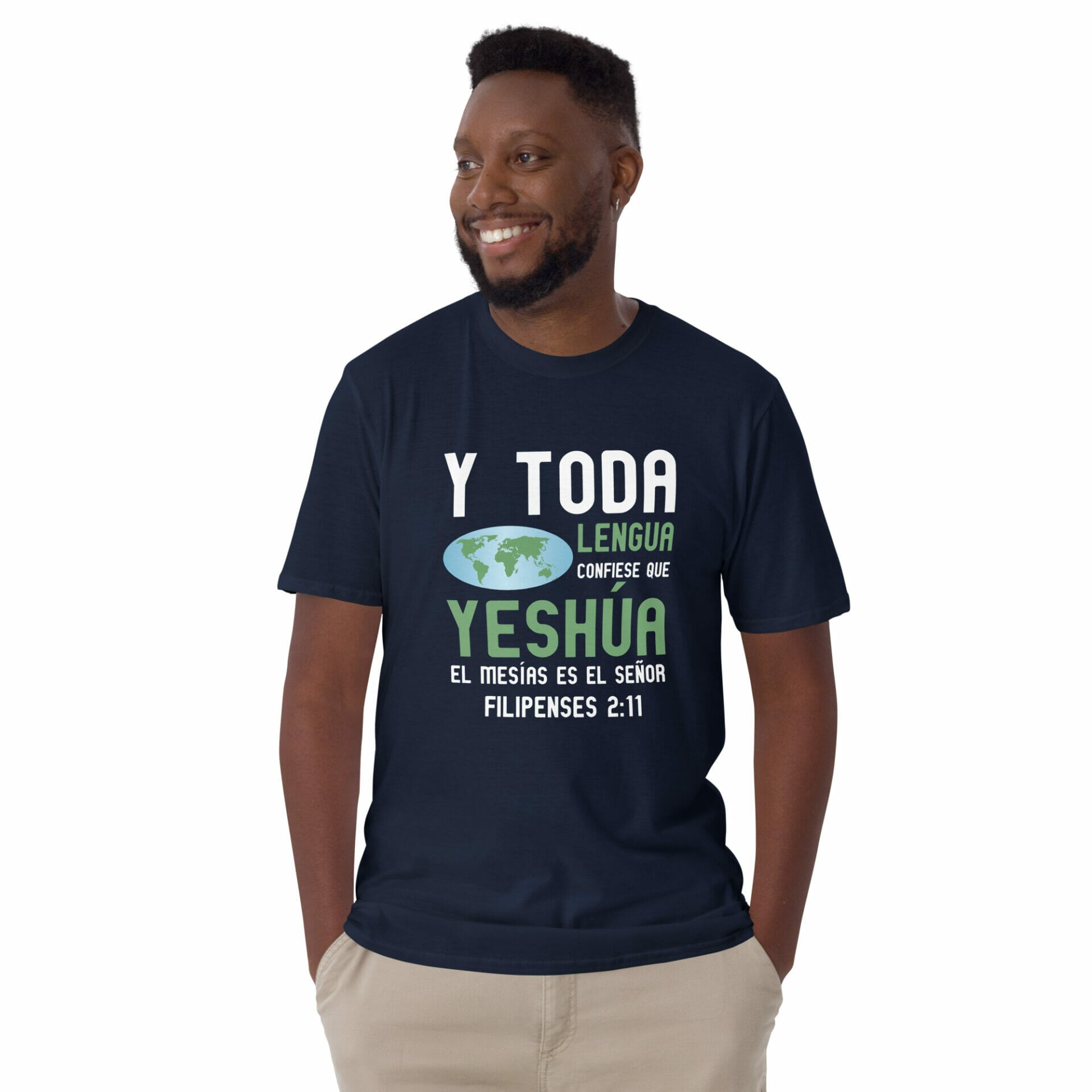 Camiseta de manga corta unisex «Yeshúa el Mesías es el Señor» - Imagen 16